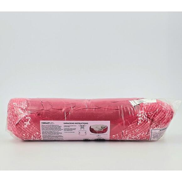 Pet Bed Small Red Snowflake BedCushion Is 19" Dog & Cat Vibrant Life Cuddler New - Picture 8 of 9